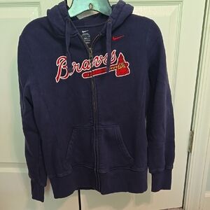 Nike Navy Blue Braves Hoodie